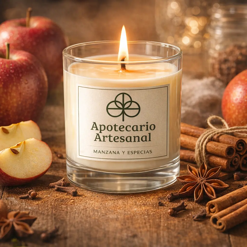 Fragancia Velas Manzana y Especias