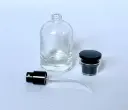 Envase Perf. Trans. Liso tapa negra 50ml