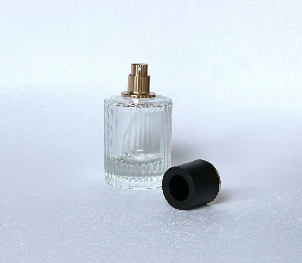Envase Perf. Trans. Troquelado tapa negra 50ml