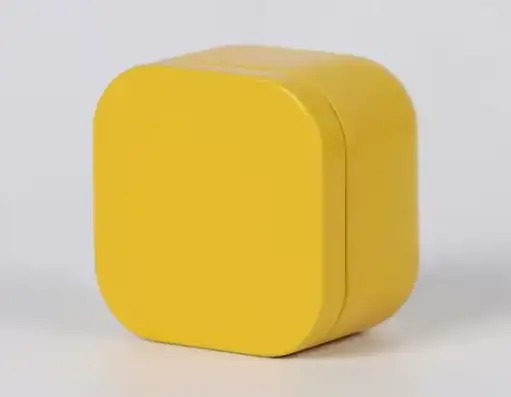 [S210AM] Envase metálico cuadr. Amarillo