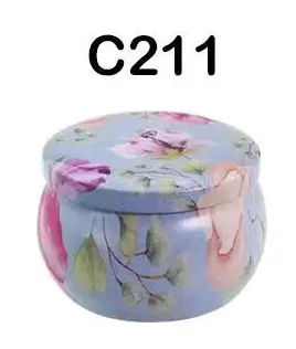 [S219C211] Envase metálico redon. flores azul - 60 ml