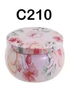 [S219C210] Envase metálico redon. flores rosado - 60 ml