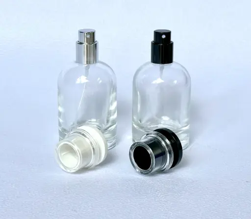 [S212B] Envase Perf. Trans. Liso tapa blanca 50ml