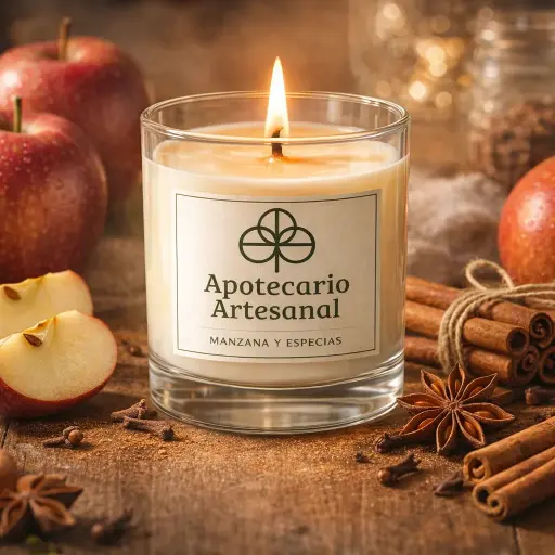 Fragancia Velas Manzana y Especias