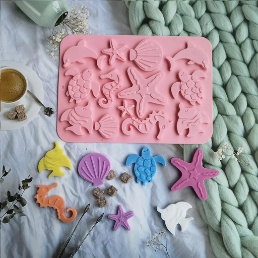 [XY418] Molde 12 figuras del mar - XY418 -