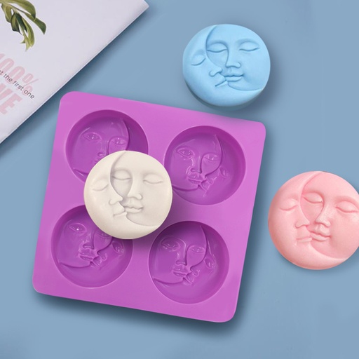 [XY588] Molde de 4 caras de sol y luna - XY588 -