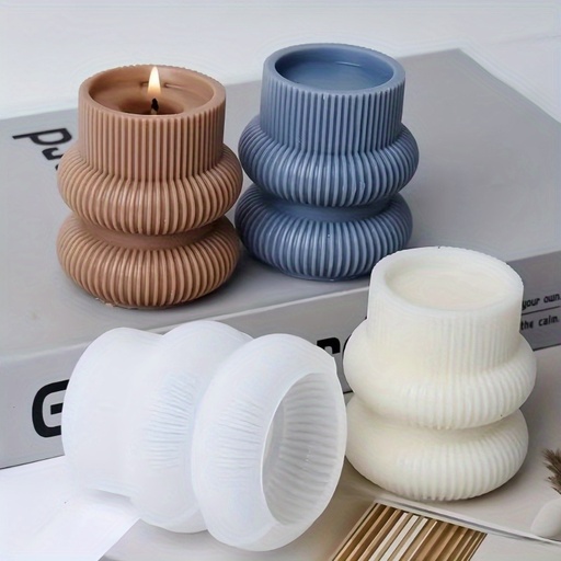 [D3840] Molde de vela redondeada con rayas - D3840 -